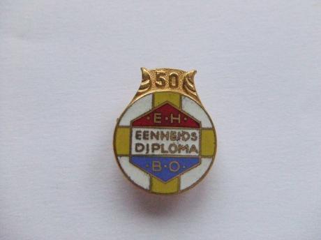 Emaille speld EHBO eenheidsdiploma 50 jaar